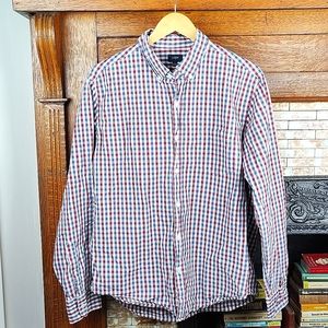 J. Crew Factory Red and Blue Checkered Men's Shirt
